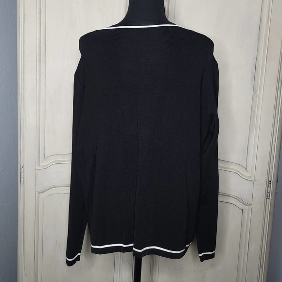 Jones New York Knit Collection Smooth Heavyweight Contrast Trim Cardigan✨️XL - Picture 2 of 12